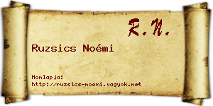 Ruzsics Noémi névjegykártya